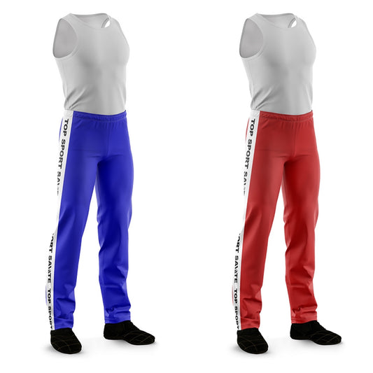 2 PANTALONI ANGOLARI BLU/ROSSI