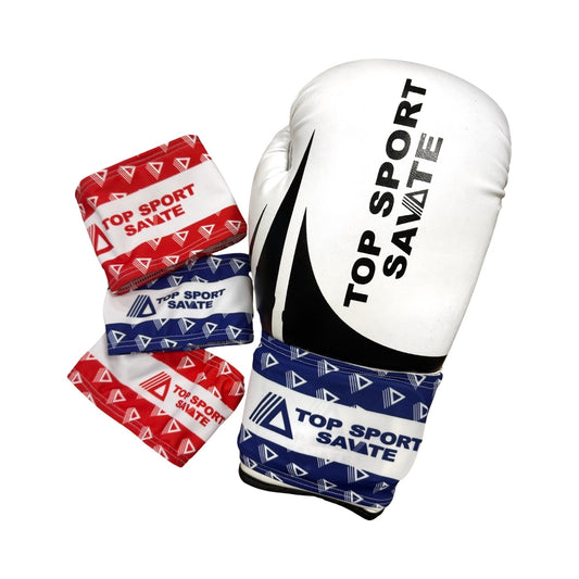 MANCHETTES (ROUGE + BLEU) POUR GANTS DE BOXE